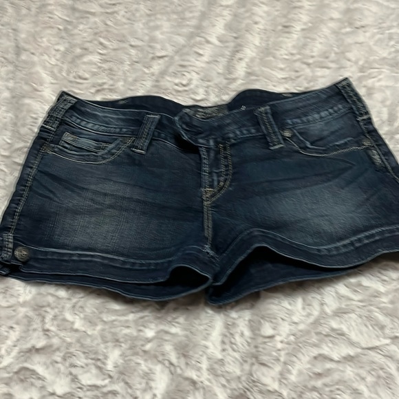 Silver Jean Shorts - Picture 1 of 5